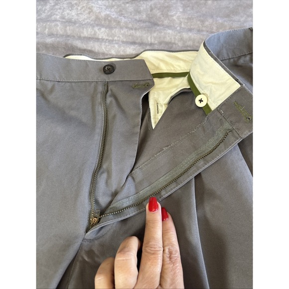 Mens Twill Gray ORVIS Dress Slacks Size 40 -28"inseam Cuffed Hem - Picture 4 of 7